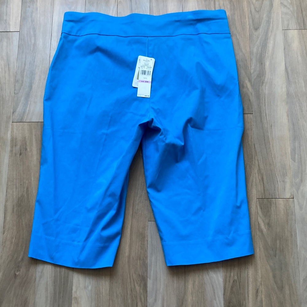 Ruby rd pull on Capri pant slimming contour waistband lagoon blue 22W - Picture 15 of 17
